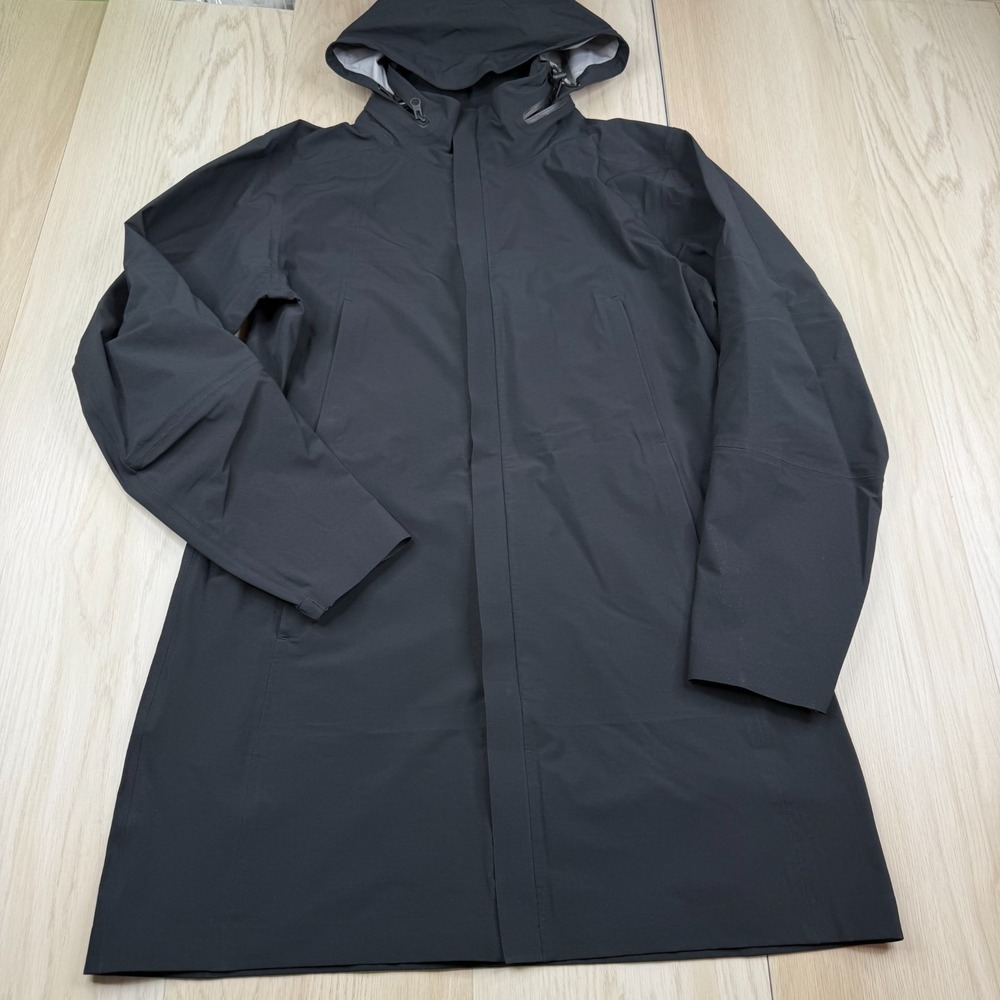 Ministry Mens Black Outdoor Long Sleeve Waterproof Hooded Rain Jacket Size M